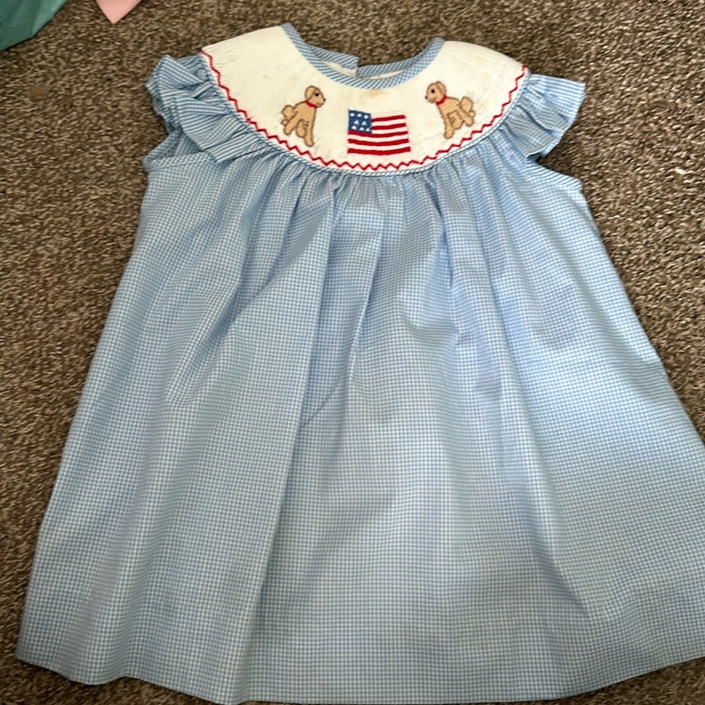 Stitchy Fish puppy American smocked dress